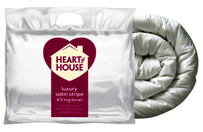 Heart of House Luxury Satin Stripe 4.5 Tog Duvet - Kingsize